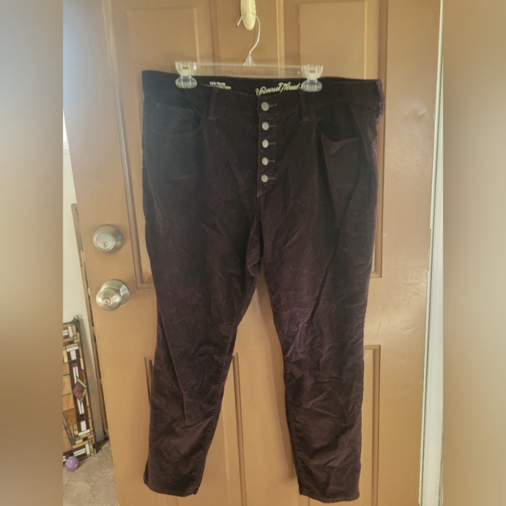 18 corduroy High rise skinny brown button fly jean pant